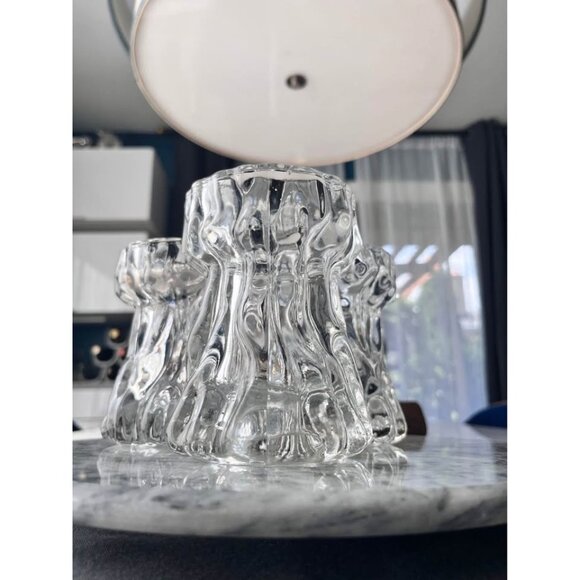 3-Vintage Ingrid Glashutte glass bark vase/candle holders made in Germany - Picture 2 of 5